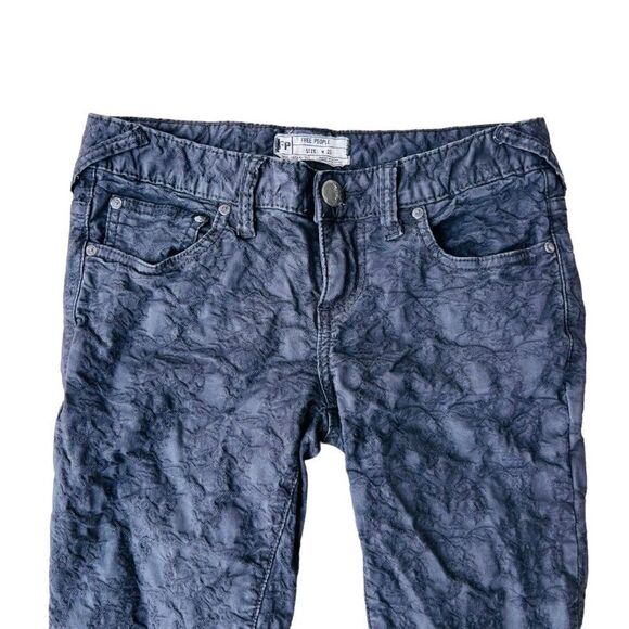 Free People Textured Skinny Jeans Black Women's 25 - Picture 5 of 10